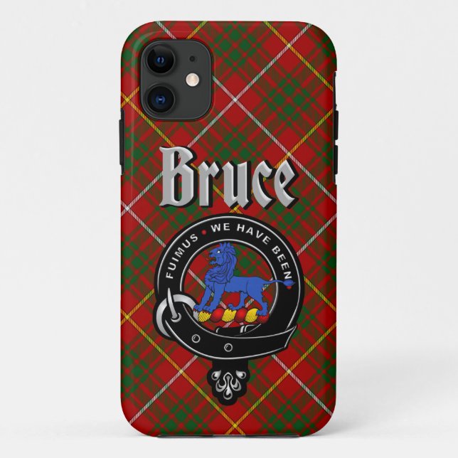 Bruce Clan Abzeichen & Tartan Phone Case (Rückseite)