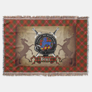 Bruce Clan Abzeichen & Tartan Throw Blanket Decke