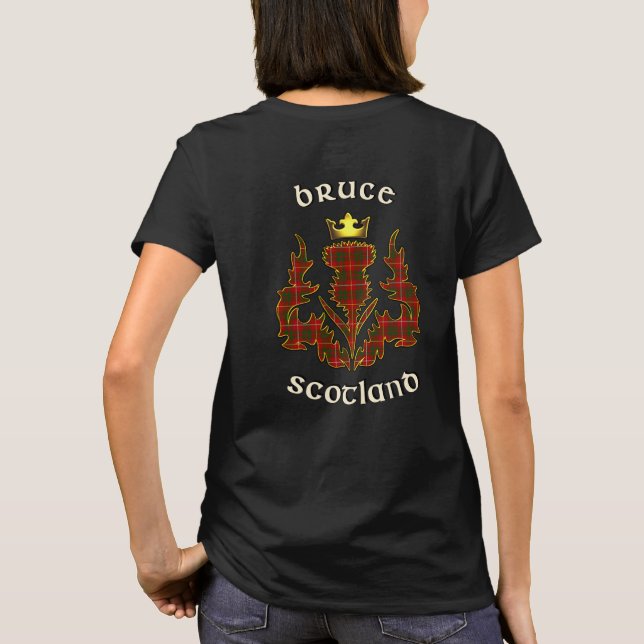 Bruce Clan Abzeichen & Tartan w/Motto T - Shirt (Rückseite)