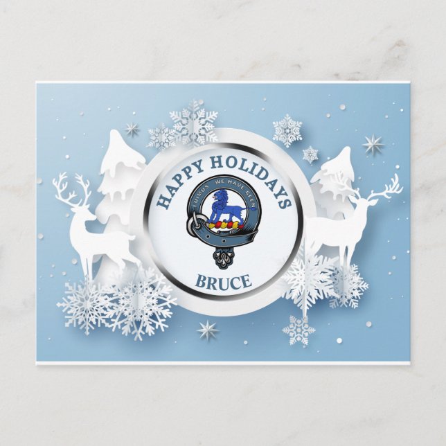 Bruce Clan Abzeichen w/Stags Postkarte (Vorderseite)