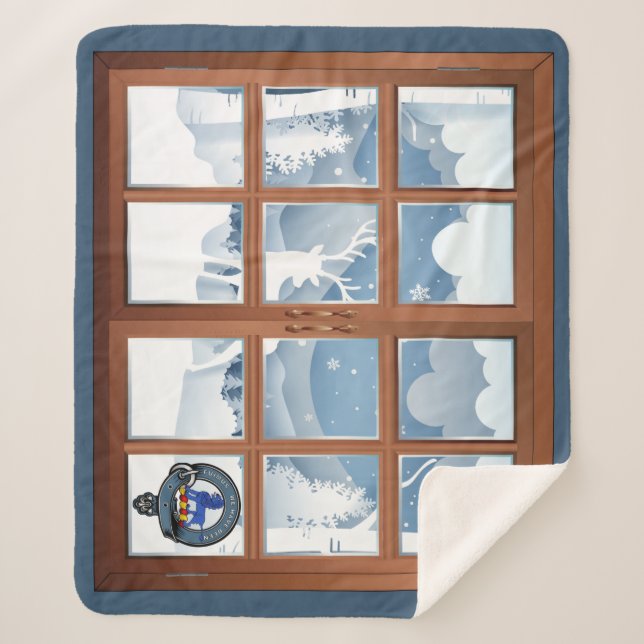 Bruce Clan Abzeichen Winter Scene Medium Sherpadecke (Vorderseite)