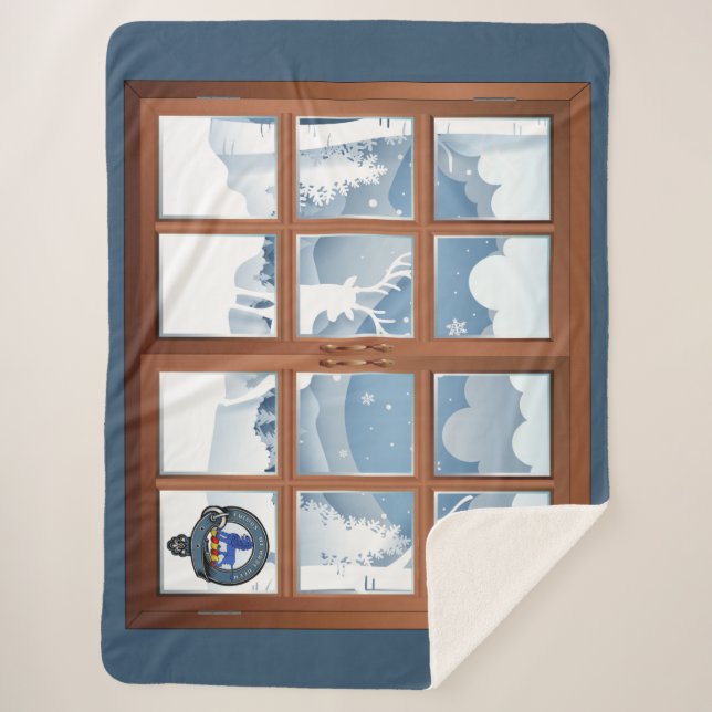 Bruce Clan Abzeichen Winter Szene groß Sherpadecke (Vorderseite)