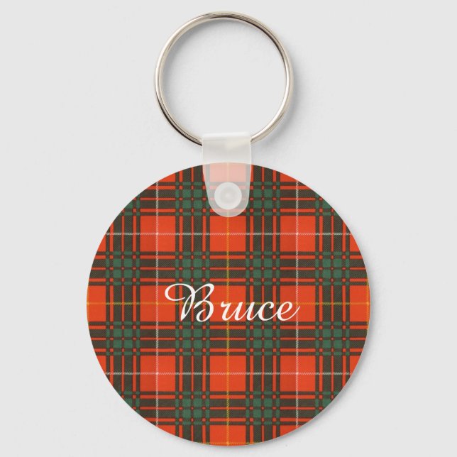 Bruce clan Kariert Scottish tartan Schlüsselanhänger (Vorderseite)