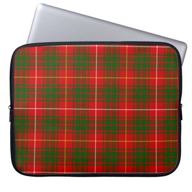 Bruce Clan Tartan rot grün kariert Laptopschutzhülle (Vorderseite)