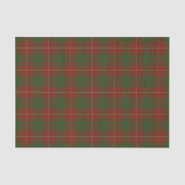Bruce Clan tartan - Rote Grüntöne Seidenpapier (Vorderseite)
