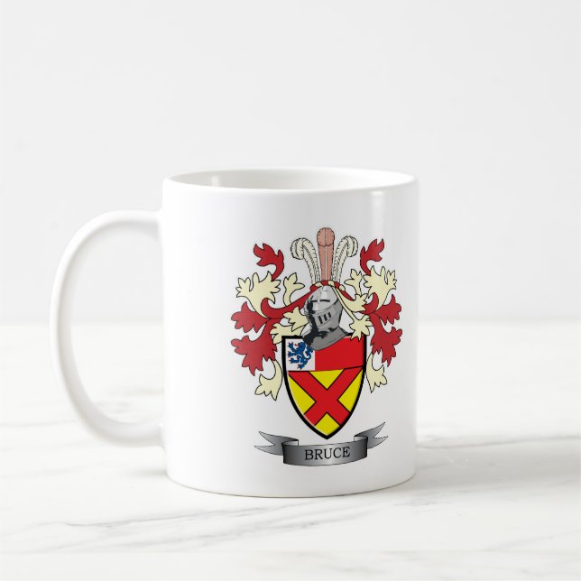 Bruce-Familienwappen-Wappen Kaffeetasse (Links)