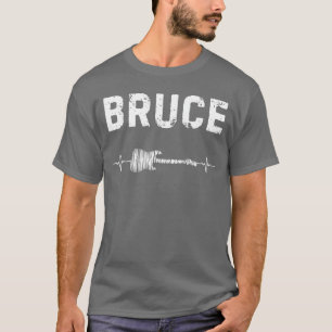 Bruce Gitarre Herzschlag Musik Gitarrist Retro Vin T-Shirt