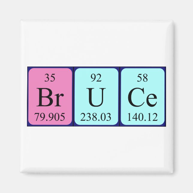 Bruce periodic table name magnet (Vorne)
