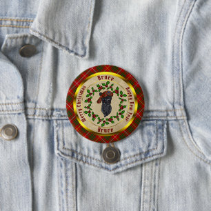 Bruce Scottie Dog Christmas Button