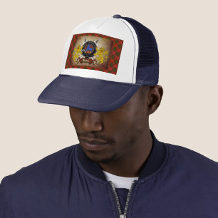 Bruce Scottish Tartan & Abzeichen Trucker Hat Truckerkappe