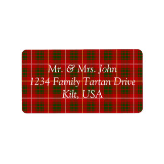 Bruce Tartan Label Adressaufkleber