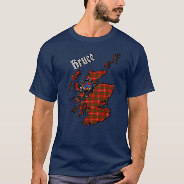 Bruce Tartan Map & Abzeichen T - Shirt (Vorderseite)
