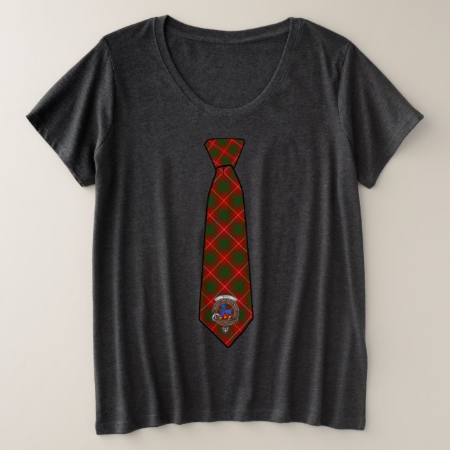 Bruce Tartan Necktie T - Shirt mit Abzeichen Women (Design vorne)
