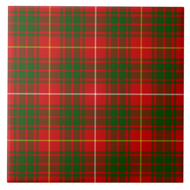 Bruce tartan Red grün kariert Fliese (Vorderseite)