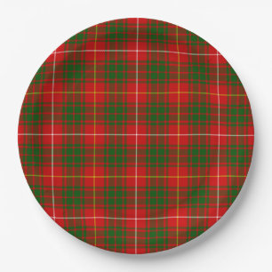 Bruce tartan Red grün kariert Pappteller