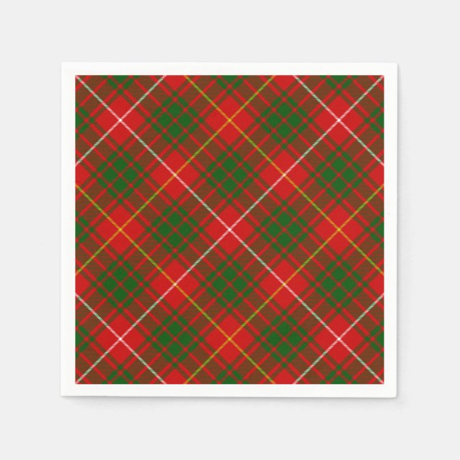 Bruce tartan Red grün kariert Serviette (Vorderseite)