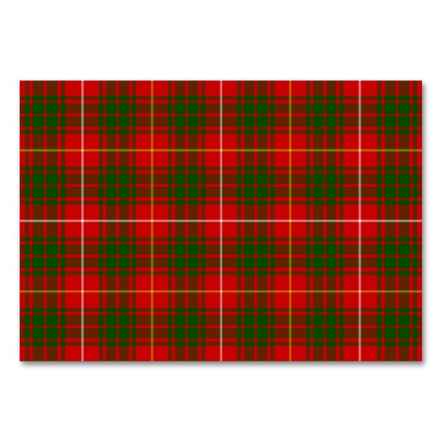 Bruce tartan Red grün kariert Tischnummer (Vorderseite)