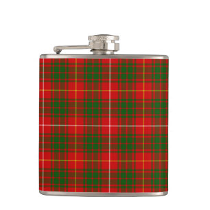 Bruce-Tartan rot grün kariert Flachmann