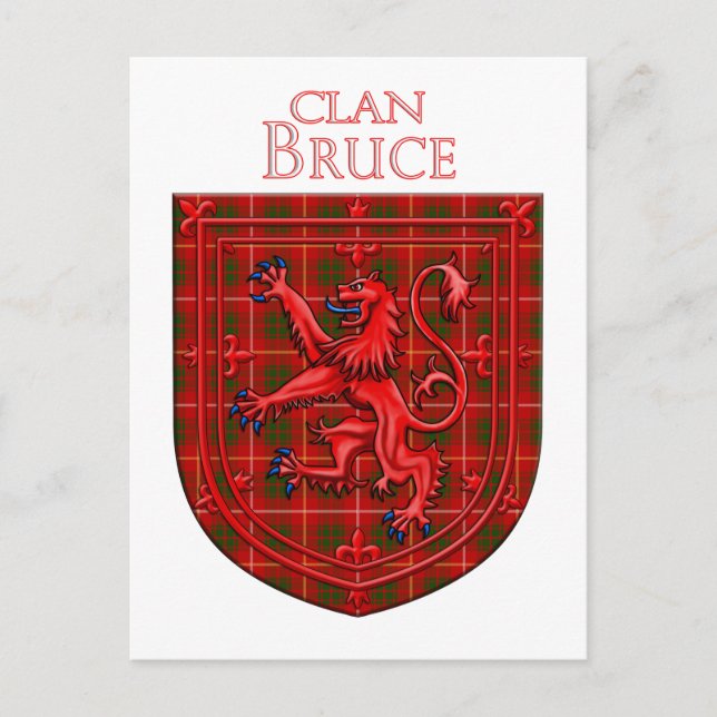 Bruce Tartan Scottish Kariert Lion Rampant Postkarte (Vorderseite)