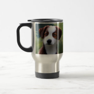 Bruce the Border Collie Puppy, Travel Mug Reisebecher