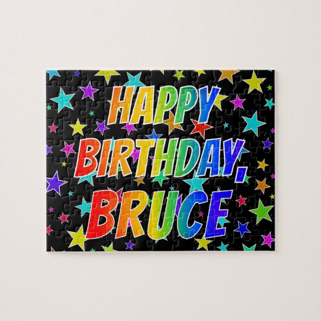 "BRUCE" Vorname, Spaß "GLÜCKLICHER GEBURTSTAG" Puzzle (Horizontal)