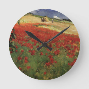 BRUCE, William Blair Mohnblumen Mohn rot Blumen vi Runde Wanduhr