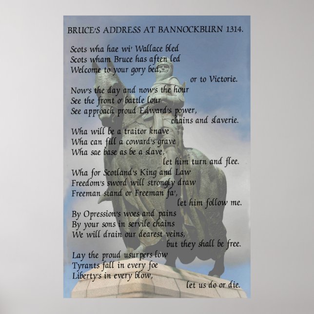 Bruce's Adresse in Bannockburn 1314 Poster (Vorne)