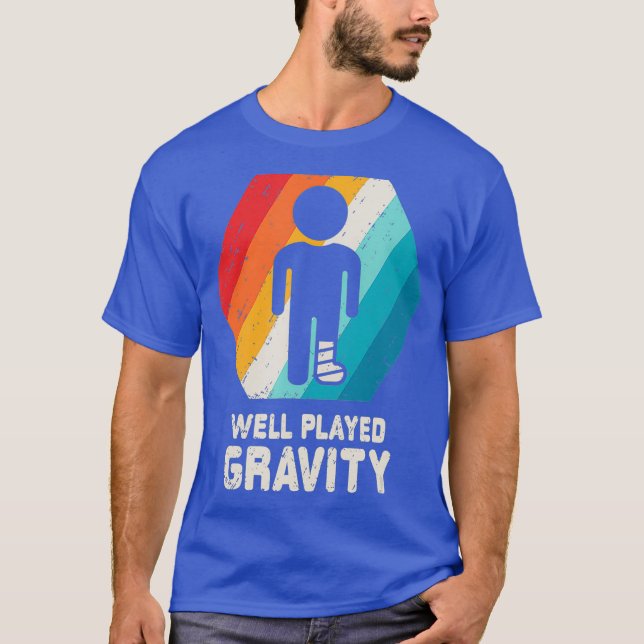 Bruch-Leg-Shirt Knie-Fußverletzung wird gut T-Shirt (Vorderseite)