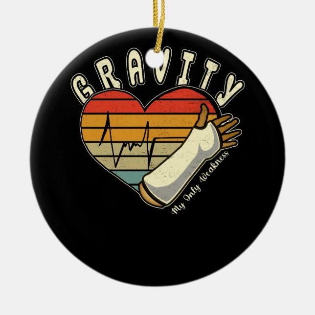 Brucharm Gravity, mein einziger Schwächehand-Handg Keramik Ornament (Vorne)