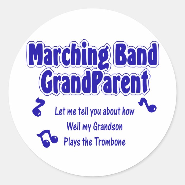 Bruchband grandparent/Trombone Runder Aufkleber (Vorderseite)