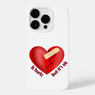 Brüchendes Herz geheilt mit Pflaster und Zitat zum Case-Mate iPhone 14 Pro Hülle