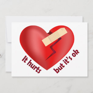 Brüchendes Herz geheilt mit Pflaster und Zitat zum Dankeskarte