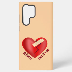 Brüchendes Herz geheilt mit Pflaster und Zitat zum Samsung Galaxy Hülle