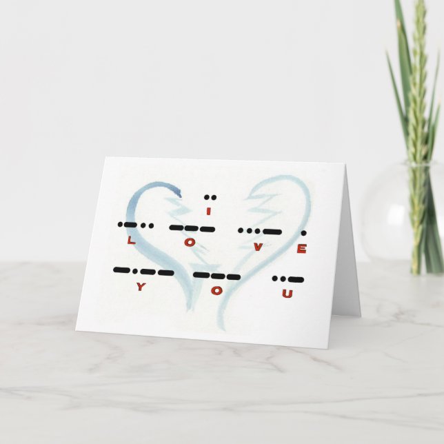 Bruchherz "I Liebe You" Morse Code Card Karte (Vorderseite)
