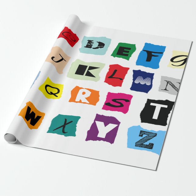 brüchiges Alphabet Geschenkpapier (Ungerollt)