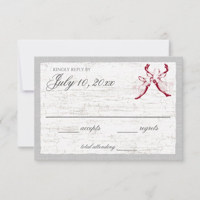 Bruchrinde und Rehaktionskarte RSVP Karte (Vorderseite)
