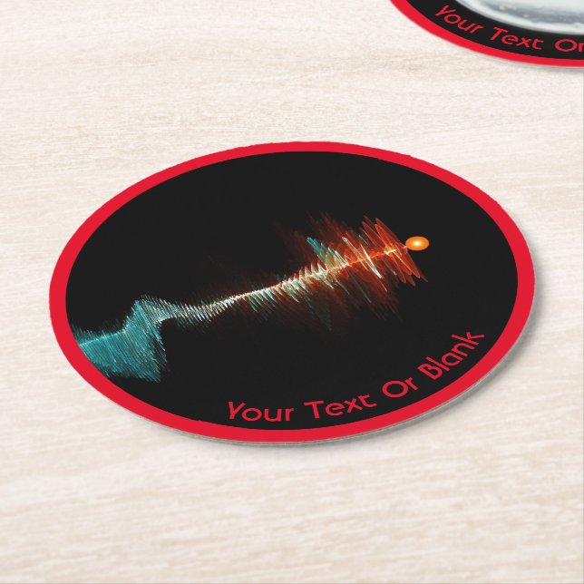 BruchwellenDualität Runder Pappuntersetzer (Angewinkelt)