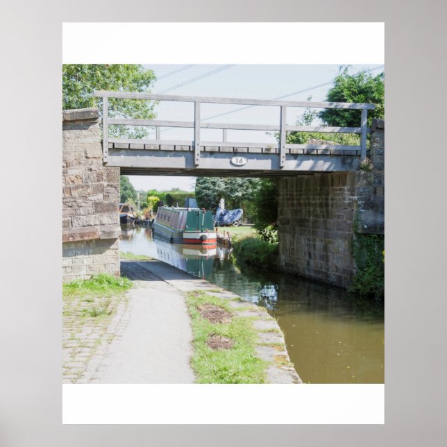 Brücke 14 auf der Postkarte des Macclesfield-Kanal Poster (Vorne)