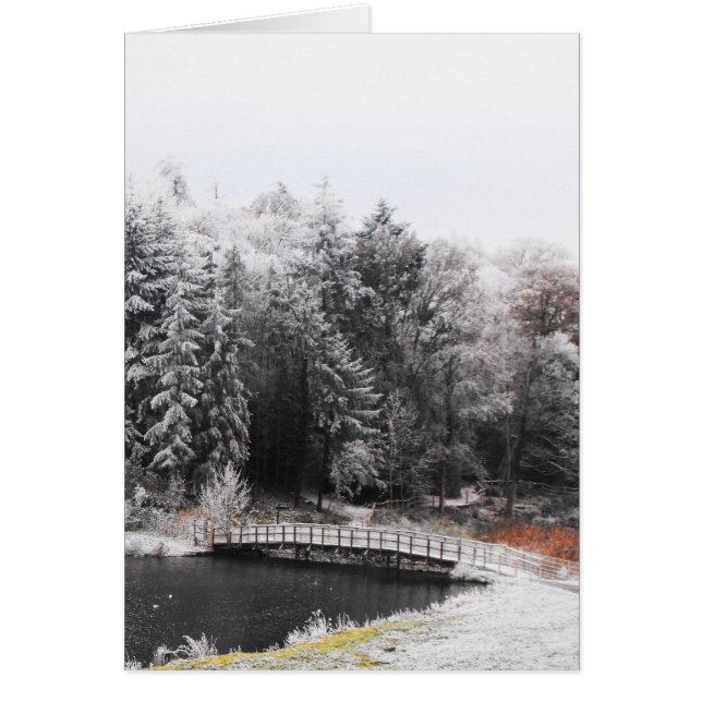 Brücke auf einer frostigen Morgenkarte (Vorne)