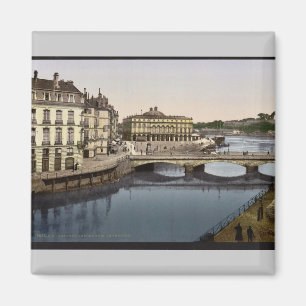 Brücke, Bayonne, Pyrenäen, Frankreich Vintages Magnet