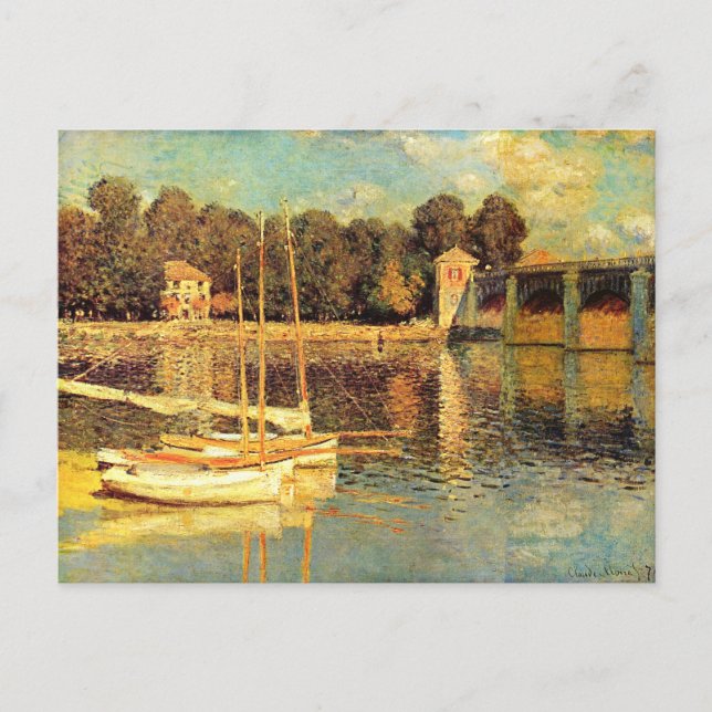Brücke bei Argenteuil Claude Monet Postkarte (Vorderseite)
