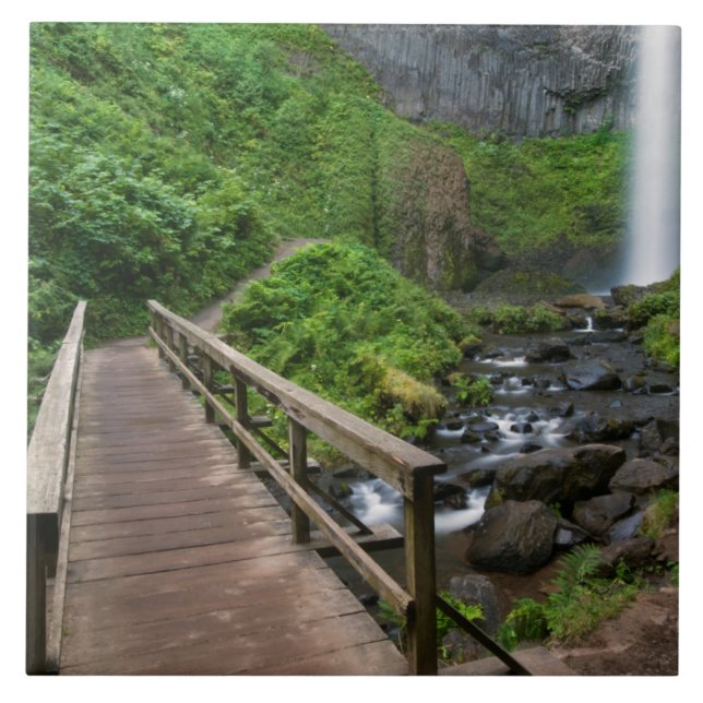 Brücke bei Latourell Falls, Columbia River Gorge, Fliese (Vorderseite)
