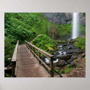 Brücke bei Latourell Falls, Columbia River Gorge, Poster