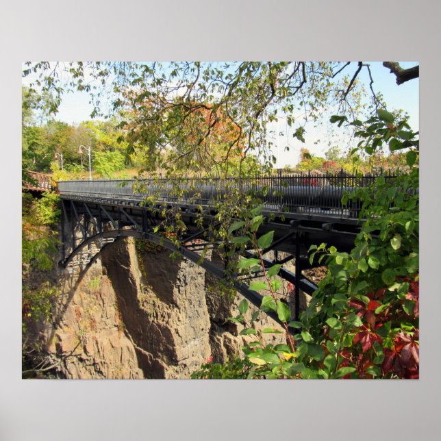 Brücke bei Mary Ellen Kramer Great Falls Park, NJ Poster (Vorne)