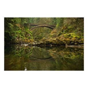 Brücke bei Moulton Falls, WA Fotodruck