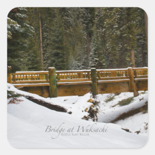 Brücke bei Wuksachi Quadratischer Aufkleber
