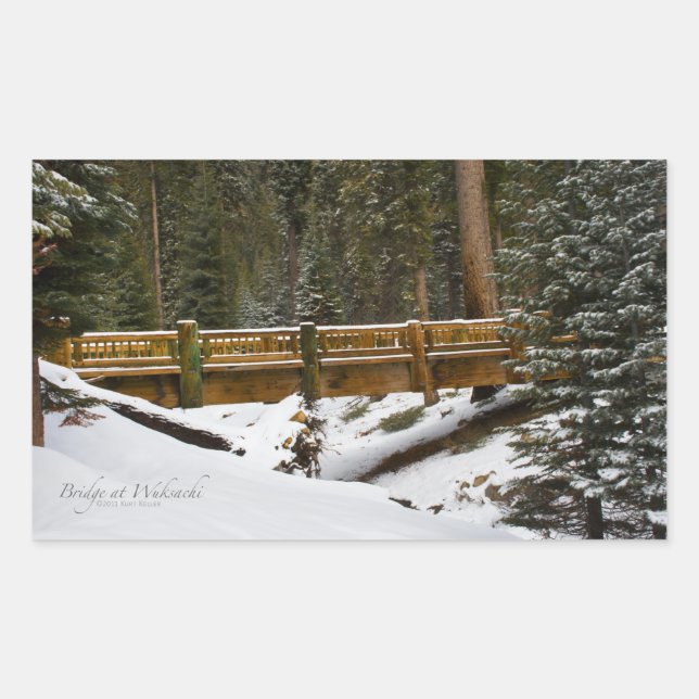 Brücke bei Wuksachi Rechteckiger Aufkleber (Vorderseite)