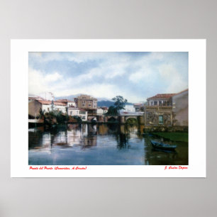 Brücke des Hafens (Camariñas. Zu Coruña) Poster