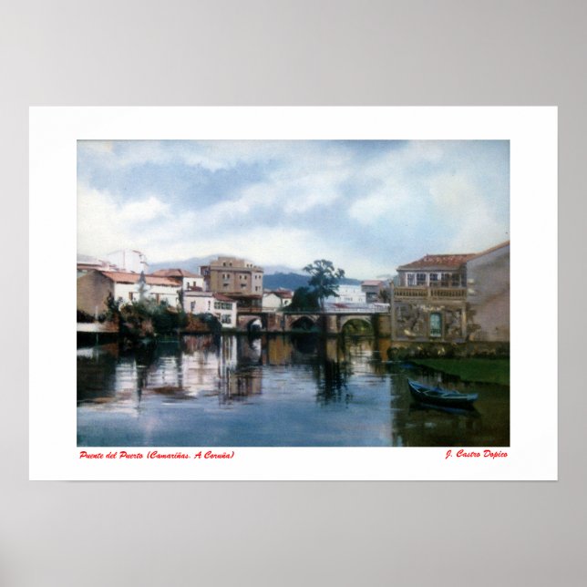 Brücke des Hafens (Camariñas. Zu Coruña) Poster (Vorne)