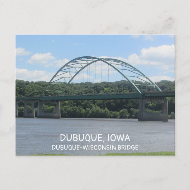 Brücke Dubuque-Wisconsin in Iowa Postkarte (Vorderseite)